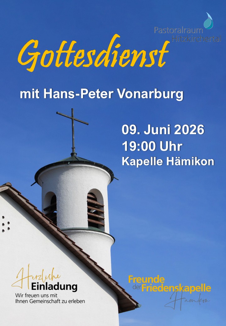 Gottesdienst mit Hans-Peter Vonarburg 09.06.2026